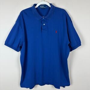 Polo Ralph Lauren Mens Polo Shirt Blue Red Pony XL Classic Preppy Cotton Golf